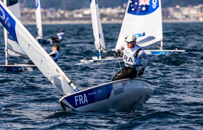 Jean-Baptiste Bernaz (FRA) in the Men's ILCA 7 on Tokyo 2020 Olympic Sailing Competition Day 1 photo copyright Sailing Energy / World Sailing taken at  and featuring the ILCA 7 class
