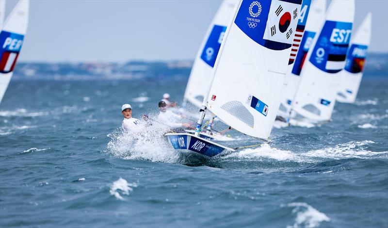Jeemin Ha (KOR) in the Laser / ILCA 7 fleet on Tokyo 2020 Olympic Sailing Competition Day 3 photo copyright Sailing Energy / World Sailing taken at  and featuring the ILCA 7 class