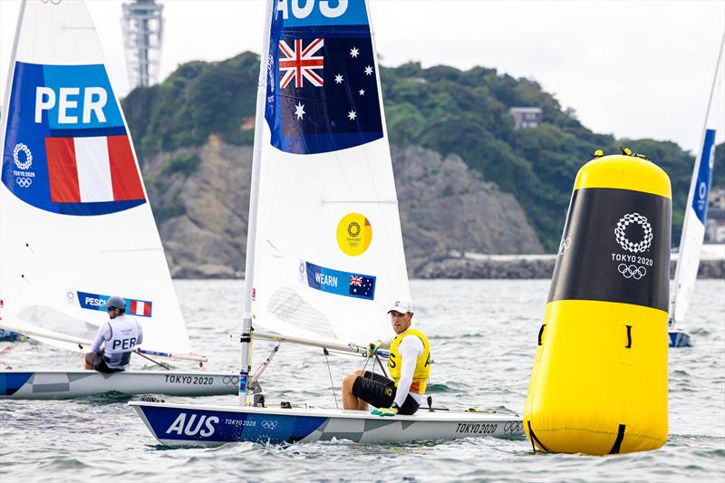 Matt Wearn (AUS) in the Men's Laser on Tokyo 2020 Olympic Sailing Competition Day 6 photo copyright Sailing Energy / World Sailing taken at  and featuring the ILCA 7 class