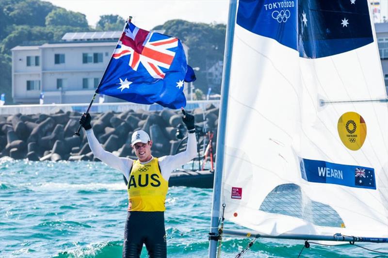 Australia's Matt Wearn wins Men's Laser gold in the Tokyo 2020 Olympic Sailing Competition photo copyright Sailing Energy / World Sailing taken at  and featuring the ILCA 7 class