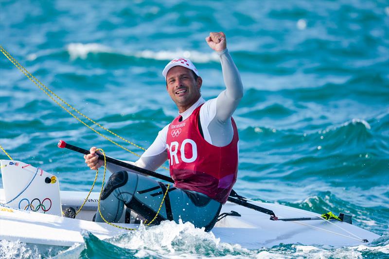 Men's Laser silver for Tonci Stipanovic (CRO) in the Tokyo 2020 Olympic Sailing Competition photo copyright Sailing Energy / World Sailing taken at  and featuring the ILCA 7 class