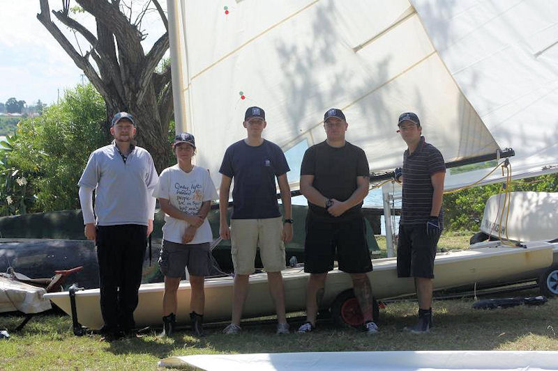 HMS Echo Sailing Team (l tor) Lt Mark Butcher, Lt Becca Burghall, Lt Richard Watsham, AB(SEA) Martin Dewhurst, Lt Marc Taylor photo copyright Royal Navy taken at Mombasa Yacht Club and featuring the ILCA 7 class