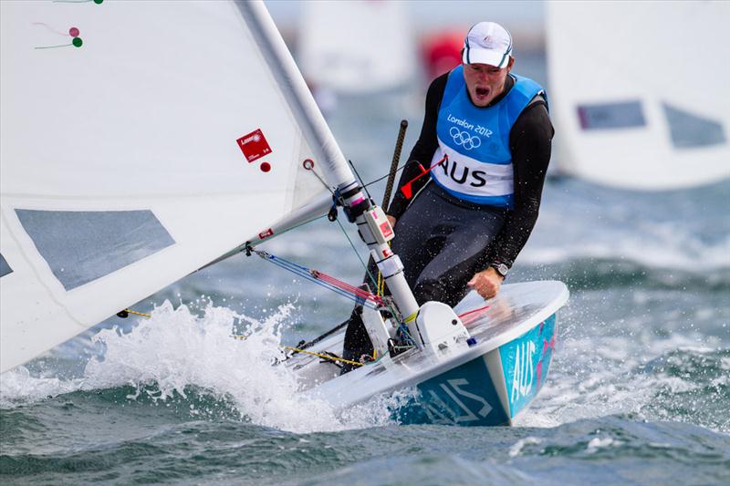 A fired up Tom Slingsby at the London 2012 Olympic Sailing Competition photo copyright Tom Gruitt / www.tom-gruitt.co.uk taken at Weymouth & Portland Sailing Academy and featuring the ILCA 7 class