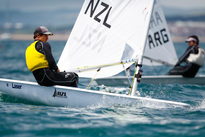 Sam Meech racing on day 2 of the Sail for Gold Regatta photo copyright Paul Wyeth / RYA taken at Weymouth & Portland Sailing Academy and featuring the ILCA 7 class