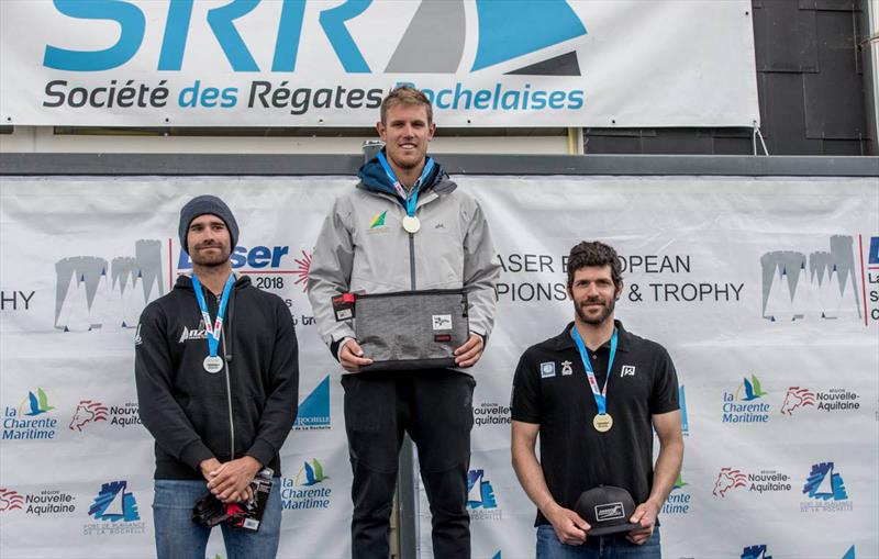 Podium - 2018 Laser European Championship - photo © Thom Touw