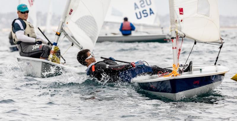 2018 San Diego Olympic Classes Regatta photo copyright Cynthia Sinclai taken at San Diego Yacht Club and featuring the ILCA 7 class