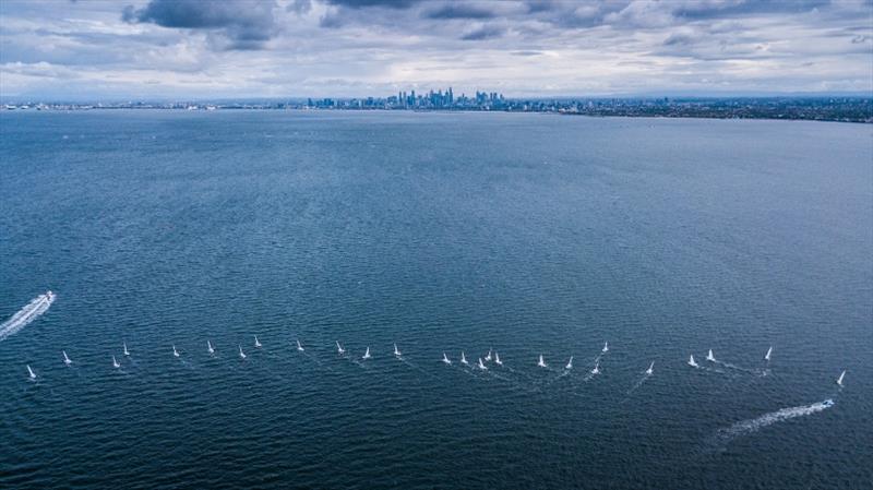 Laser fleet - 2018 Sail Melbourne International, Day 4 - photo © Beau Outteridge
