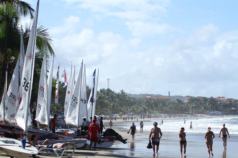 Sun, sand, wind and Lasers. Does life get any better? photo copyright Carib Wind Cabarete Laser training center taken at  and featuring the ILCA 7 class