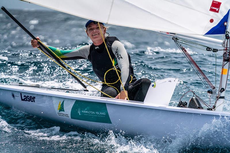 Gabriella Kidd (Brazil) was one of the international sailors competing in the Laser Ocean and Australian Championship photo copyright Beau Outteridge taken at Royal Yacht Club of Tasmania and featuring the ILCA 7 class