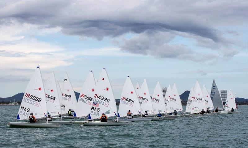 Laser start, Day 2, Top of the Gulf Regatta 2019 photo copyright Guy Nowell / Top of the Gulf Regatta taken at Ocean Marina Yacht Club and featuring the ILCA 7 class