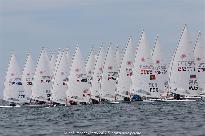 Laser European Championship Porto 2019 - Day 1 photo copyright Neuza Aires Pereira taken at  and featuring the ILCA 7 class