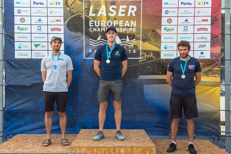 Laser European Championship 2019 - Podium - photo © Joao Ferrand