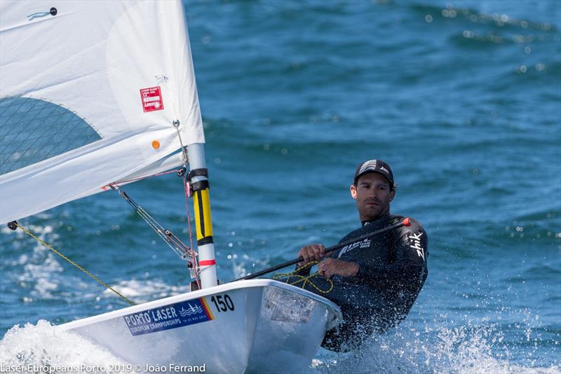 Sam Meech (NZL) wins the Silver Medal at the European Laser Championships, Porto, Portugal, May 2019 photo copyright Joao Ferrand - Fotografia taken at  and featuring the ILCA 7 class