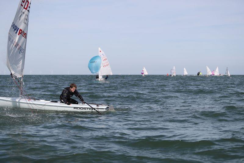 Pierce Seward recovers from a capsize as rivals Mumford & Herrington make up lost ground - KSSA Annual Regatta 2019 at Whitstable photo copyright KSSA taken at Whitstable Yacht Club and featuring the ILCA 7 class