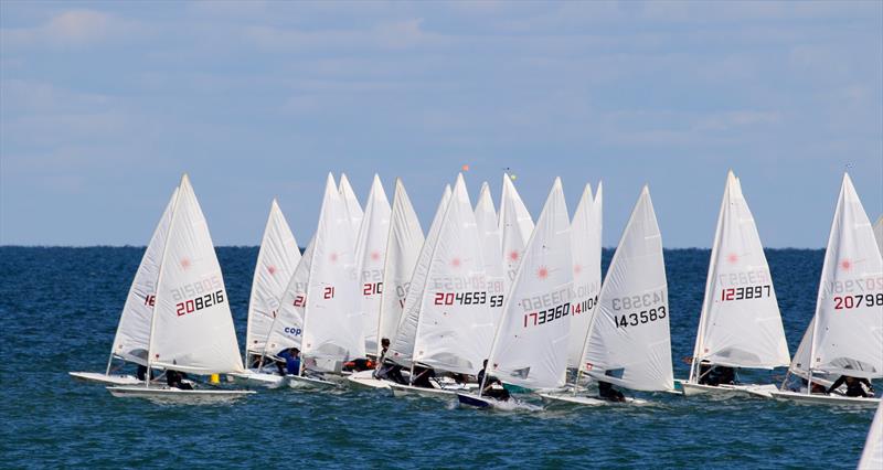 Bill Edmondson (208216) gets a clean start - Laserfest Tri-Series Round 3 at Herne Bay photo copyright Nicky Whatley taken at Herne Bay Sailing Club and featuring the ILCA 7 class