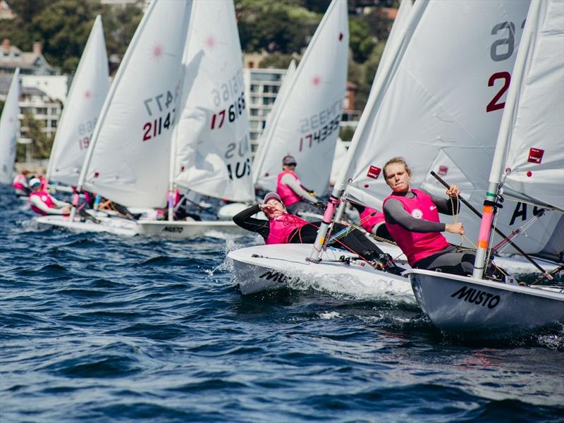 Racing on Day 2 - Women's Laser Regatta photo copyright Darcie Collington Photography taken at Double Bay Sailing Club and featuring the ILCA 7 class