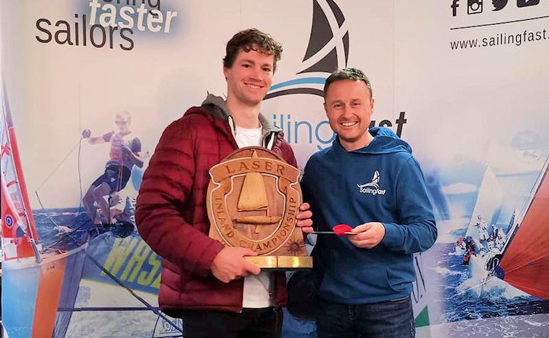 Joe Mullan wins the Noble Marine Laser Standard Inland Championships at Grafham, with prize presented by Duncan Hepplewhite of Sailingfast photo copyright Guy Noble taken at Grafham Water Sailing Club and featuring the ILCA 7 class