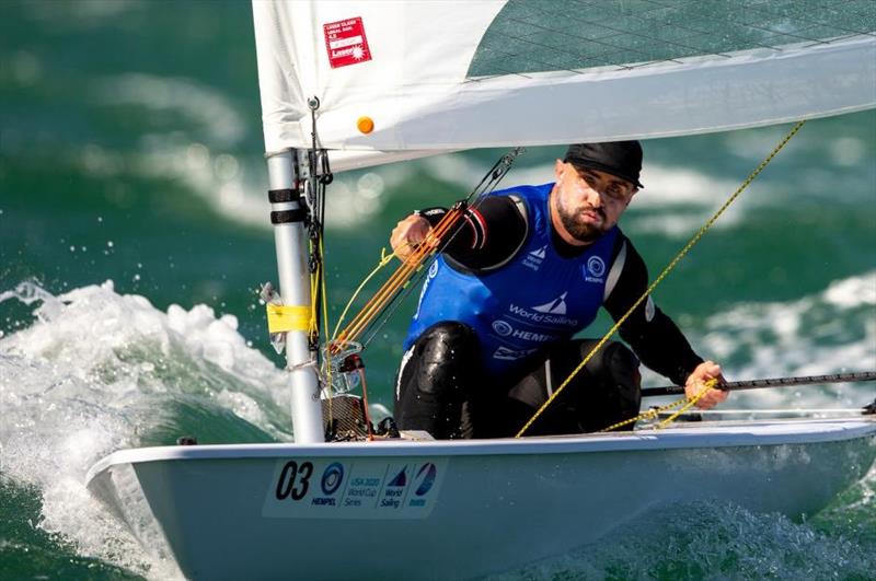 Andrew Lewis - 2020 Hempel World Cup Series Miami photo copyright Sailing Energy / World Sailing taken at  and featuring the ILCA 7 class