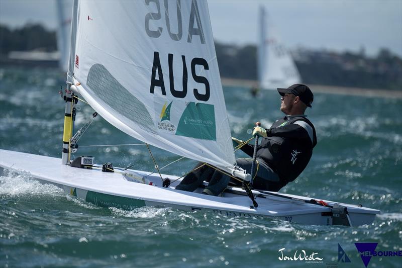 Tom Burton - 2020 Laser Men's Standard World Championships photo copyright Jon West Photography taken at Sandringham Yacht Club and featuring the ILCA 7 class