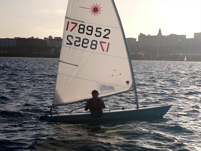 Hugh Delap, ILCA 7, as Dun Laoghaire Frostbite Series 2 gets underway - photo © Cormac Bradley