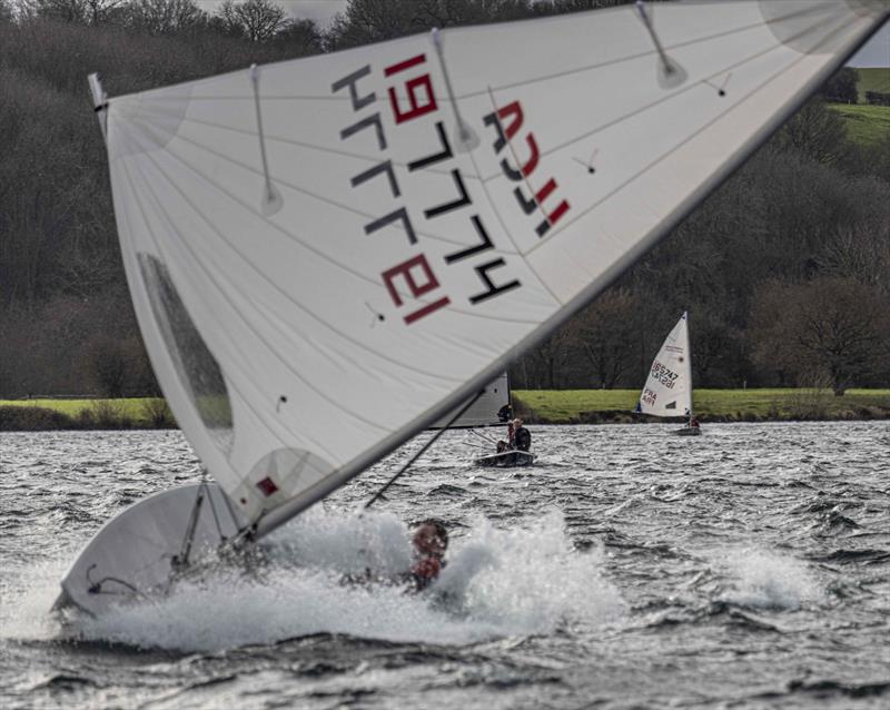 Laser capsize in high winds on Saturday at the Notts County Cooler 2022 photo copyright David Eberlin taken at Notts County Sailing Club and featuring the ILCA 7 class