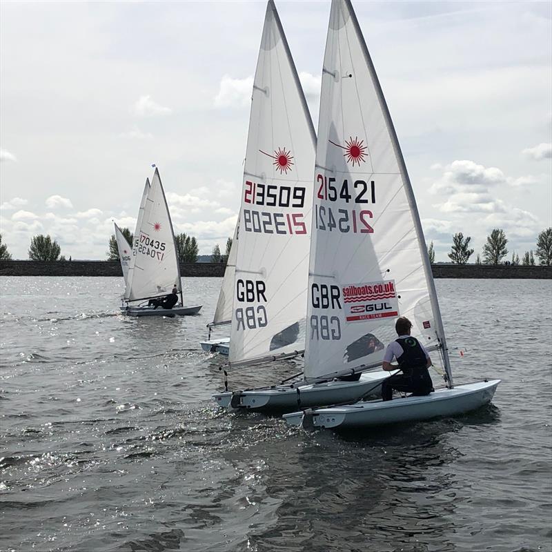 Will Sunderland starting during the Draycote Water Bank Holiday Pursuit Race photo copyright Edward Sunderland taken at Draycote Water Sailing Club and featuring the ILCA 7 class