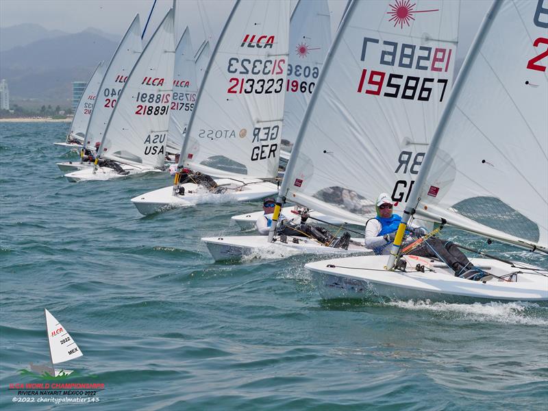 Michael Hicks and Tim Law during the ILCA 7 Masters Worlds in Mexico photo copyright John Pounder / www.jldigitalmedia.net taken at Vallarta Yacht Club and featuring the ILCA 7 class