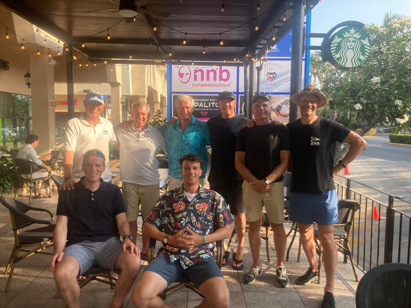 Mark Lyttle, Orlando Gledhill, Mike Hicks, Tim Law, Chris Ellyatt, Guy Noble, Neil Peters and Micky Beckett at the Masters Worlds in Mexico photo copyright ILCA taken at Vallarta Yacht Club and featuring the ILCA 7 class