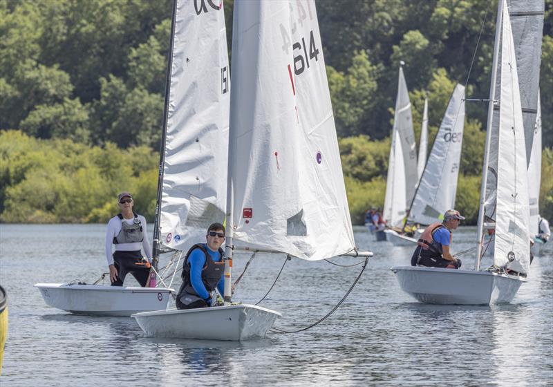 Tim Rush in an Aero follows an ILCA 7 into the mark during the Notts County SC Regatta - photo © David Eberlin