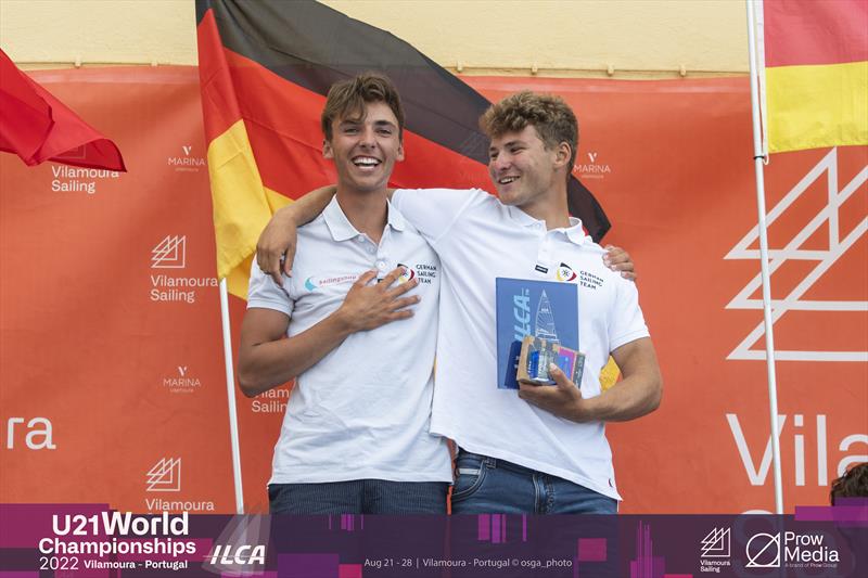 2022 ILCA U21 Worlds at Vilamoura, Portugal prize giving photo copyright osga_photo / Joao Costa Ferreira taken at Vilamoura Sailing and featuring the ILCA 7 class