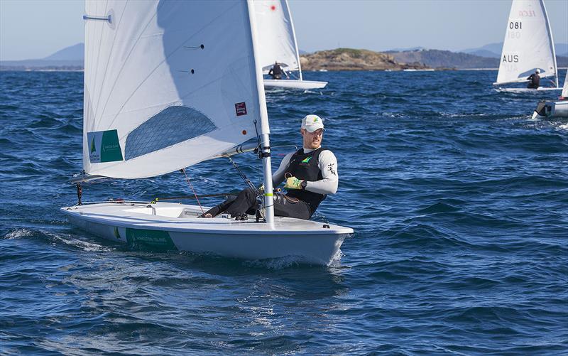 Matt Wearn OAM training off Coffs Harbour photo copyright John Curnow taken at Coffs Harbour Yacht Club and featuring the ILCA 7 class