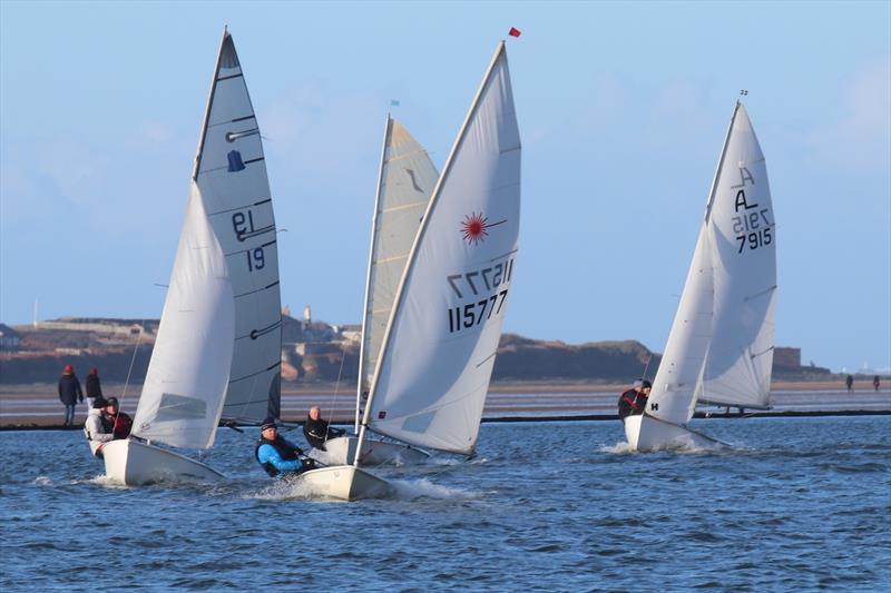 Close racing in the fast handicap fleet during the West Kirby Sailing Club Christmas Series photo copyright Alan Jenkins taken at West Kirby Sailing Club and featuring the ILCA 7 class