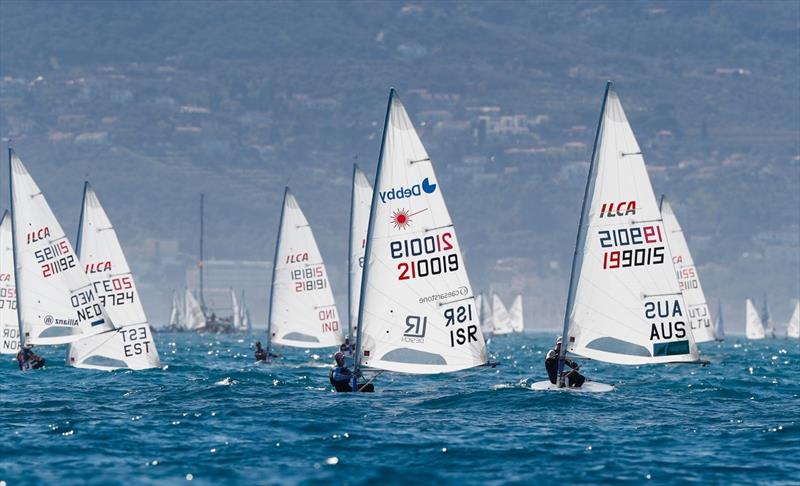 Matt Wearn (right) won the opening race - ILCA European Championships photo copyright Thom Touw Sailing Photographer taken at Circolo Nautico Andora and featuring the ILCA 7 class