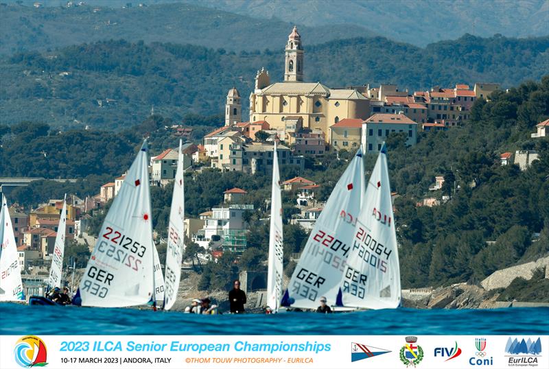 ILCA European Championships day 1 photo copyright Thom Touw Photography / EurILCA taken at Circolo Nautico Andora and featuring the ILCA 7 class