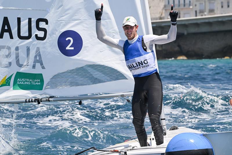 Matt Wearn (AUS) wins ILCA 7 gold at the Paris 2024 Olympic Test Event photo copyright World Sailing taken at  and featuring the ILCA 7 class