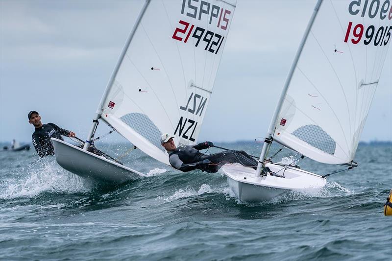 Tom Saunders (NZL) and Matt Wearn (AUS) racing in the ILCA 7 at 2024 Sail Melbourne (30 Nov - 3 Dec ) hosted by Royal Brighton Yacht Club - photo © Beau Outteridge