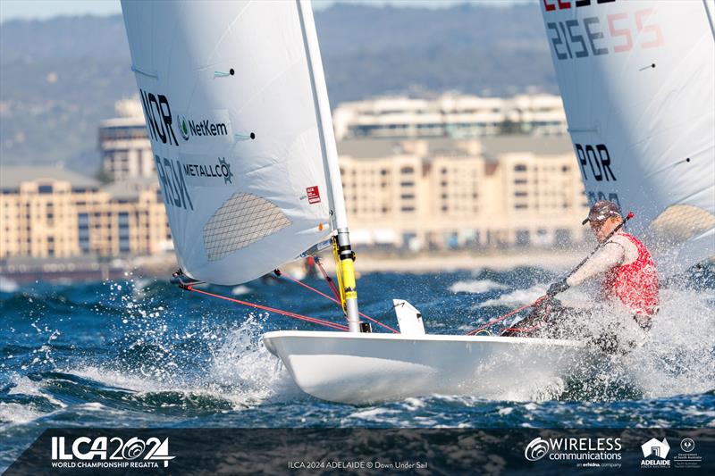 Norway's Hermann Tomasgaard won the opening gold fleet race on day 4 of the 2024 ILCA 7 Men World Championship - photo © Jack Fletcher / Down Under Sail