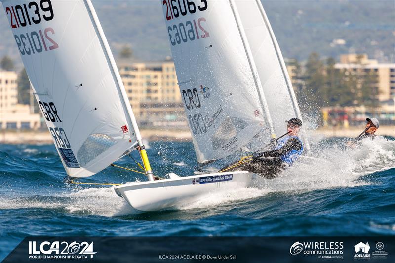 British sailor Micky Beckett had a strong day with a second and a third on day 4 of the 2024 ILCA 7 Men World Championship - photo © Jack Fletcher / Down Under Sail