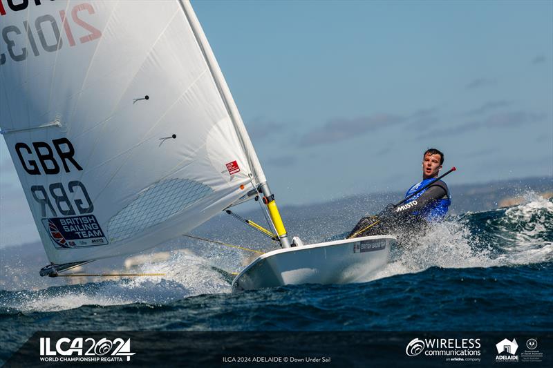 Micky Beckett heads into the medal race in third place at the 2024 ILCA 7 Men World Championship photo copyright Jack Fletcher / Down Under Sail taken at Adelaide Sailing Club and featuring the ILCA 7 class
