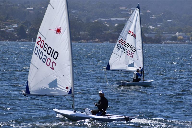 All Talk (Matt Pilkington) and Good Question (Tom Fader) are going head to head in the ICLA Group - 20th Banjo's Shoreline Crown Series Bellerive Regatta, day 1 - photo © Jane Austin