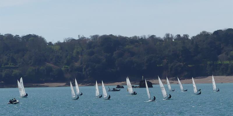 3rd Nick Cousins Memorial Spring Regatta Class 8 - open dinghies - A mark bound photo copyright Bill Harris taken at Royal Channel Islands Yacht Club and featuring the ILCA 7 class