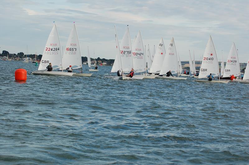 Colston Nichols risking all as the gate boat during ILCA Big Monday at Parkstone - photo © Gary Hind