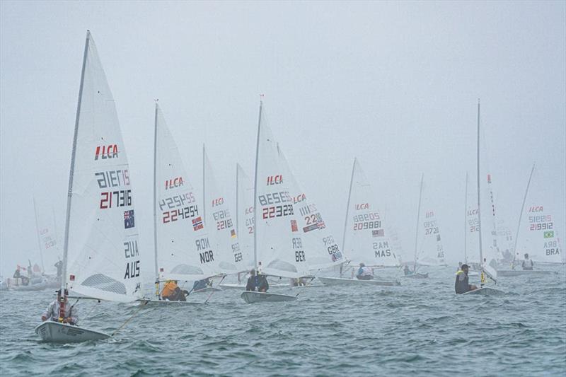 Still no wind on day 4 of the ILCA 7 Men's World Championships at Qingdao - photo © Kong XiangJing / ILCA