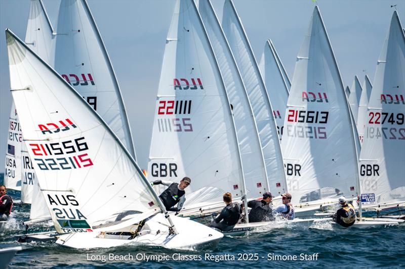 Ethan McAullay at the 2025 Long Beach Olympic Classes Regatta photo copyright Simone Staff taken at Long Beach Yacht Club and featuring the ILCA 7 class