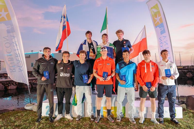 ILCA Under 21 World Championships in Lanzarote prize giving photo copyright SAILING ENERGY / Lanzarote Sailing Center taken at  and featuring the ILCA 7 class