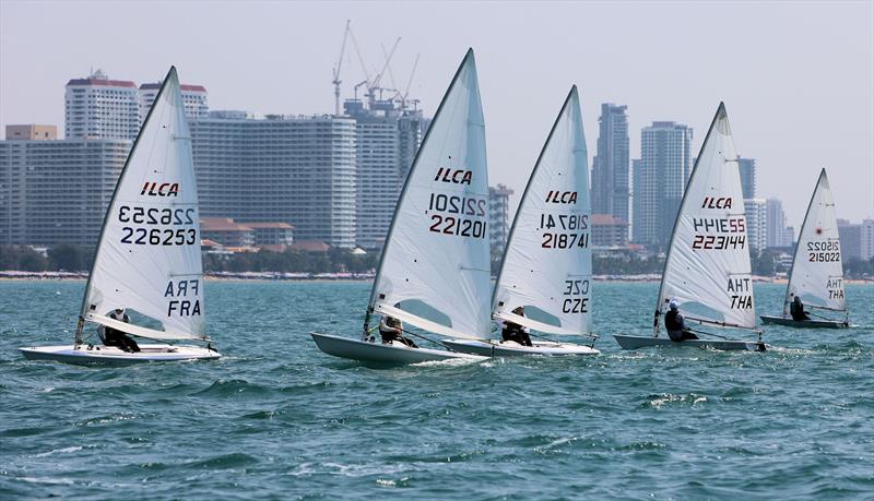 ILCA 7 fleet upwind on day 3 of the Royal Varuna Yacht Club Open Masters Championship 2026 photo copyright Henry Weidmann taken at Royal Varuna Yacht Club and featuring the ILCA 7 class