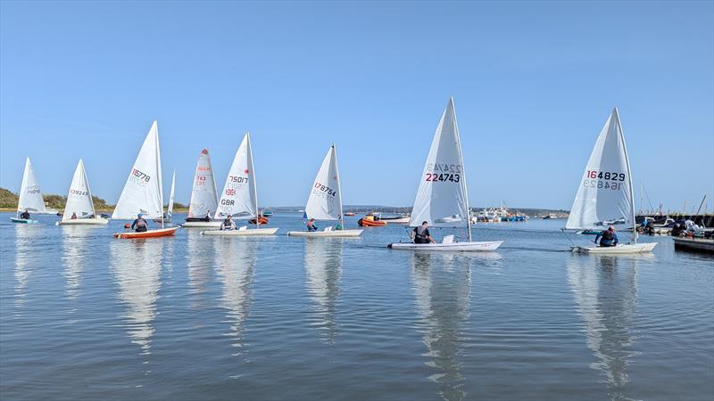 The Open Fleet line up to start in the first Keyhaven Yacht Club Wednesday Evening Race of 2026 - photo © Mark Jardine
