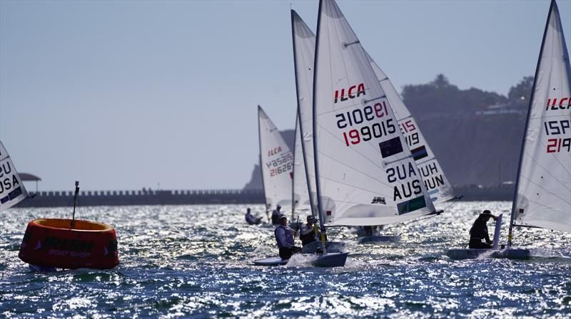Matt Wearn leads the pack during the San Pedro Olympic Classes Regatta 2026 - photo © Michael Blackburn