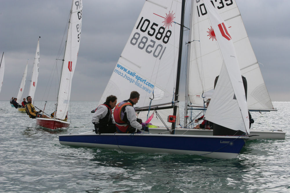 Action from the Laser 2 nationals at Felpham photo copyright David Rowe taken at Felpham Sailing Club and featuring the Laser 2 class