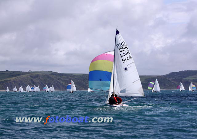 Three races in the Bay on day 4 of the Laser 2 worlds in Weymouth photo copyright Steve Bell / www.fotoboat.com taken at Weymouth & Portland Sailing Academy and featuring the Laser 2 class